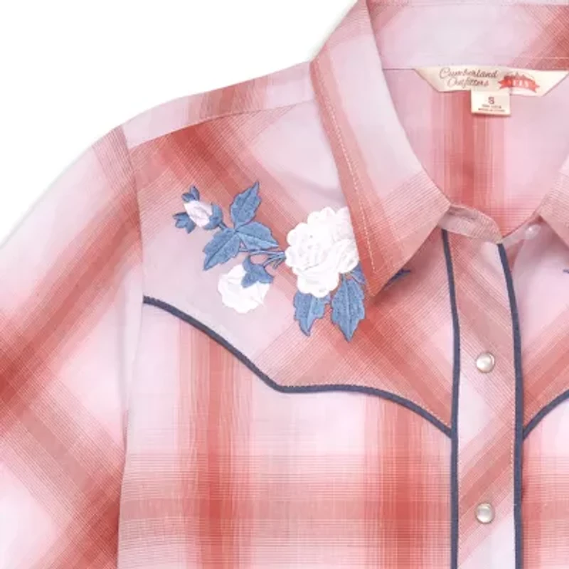 Ely Cattleman Womens Long Sleeve Cuffed Regular Fit Button-Down Shirt
