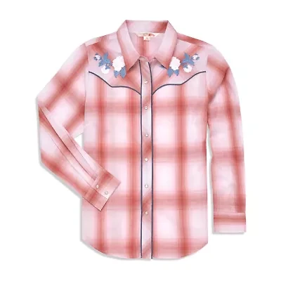 Ely Cattleman Womens Long Sleeve Cuffed Regular Fit Button-Down Shirt