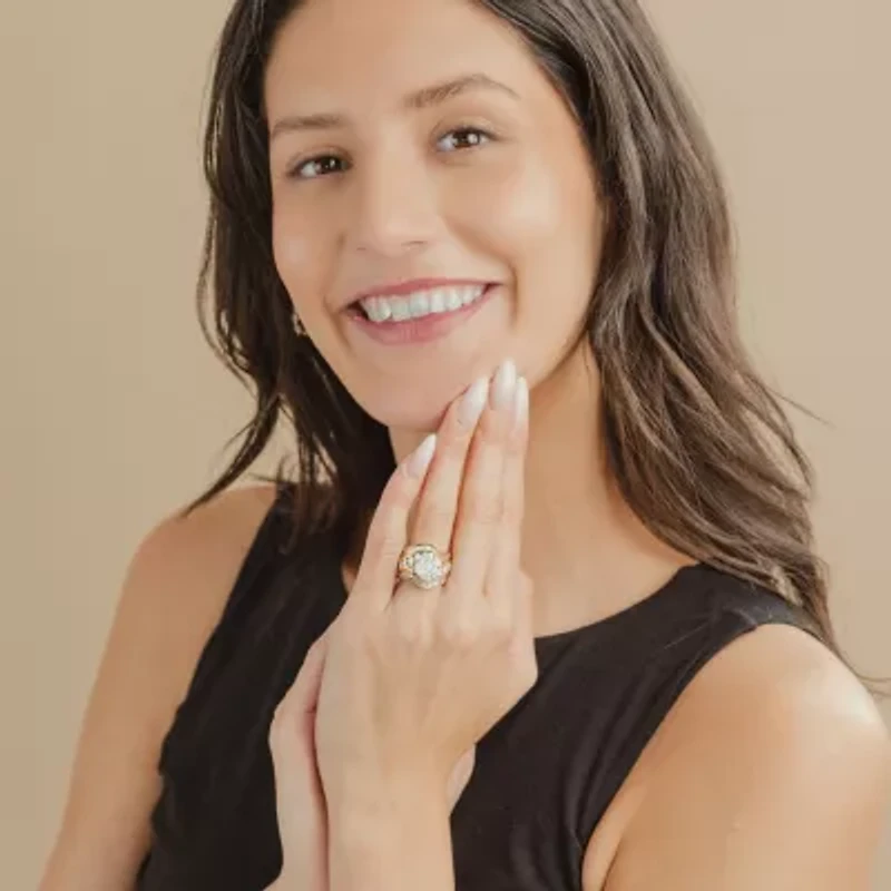 Diamond Blossom Womens 4 CT. T.W. Natural White 14K Gold Cluster Cocktail Ring