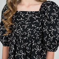 Rare Editions Big Kid Girls 3/4 Sleeve Puffed A-Line Dress