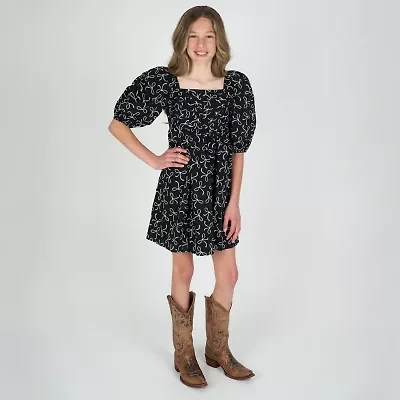 Rare Editions Big Kid Girls 3/4 Sleeve Puffed A-Line Dress