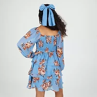 Rare Editions Big Kid Girls Long Sleeve Puffed A-Line Dress