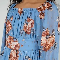 Rare Editions Big Kid Girls Long Sleeve Puffed A-Line Dress