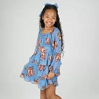 Rare Editions Big Kid Girls Long Sleeve Puffed A-Line Dress
