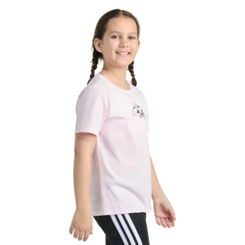 adidas Big Kid Girls Crew Neck Short Sleeve Regular Fit Graphic T-Shirt
