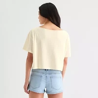 Grayson Threads, The Label Womens Juniors Scoop Neck Short Sleeve Fitted Graphic T-Shirt