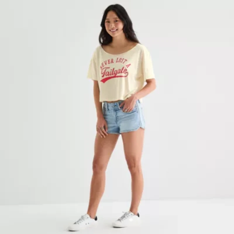 Grayson Threads, The Label Womens Juniors Scoop Neck Short Sleeve Fitted Graphic T-Shirt