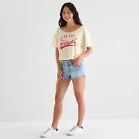 Grayson Threads, The Label Womens Juniors Scoop Neck Short Sleeve Fitted Graphic T-Shirt