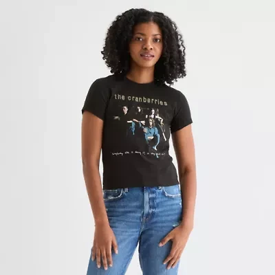 New World Juniors The Cranberries Baby Tee Womens Crew Neck Short Sleeve Graphic T-Shirt