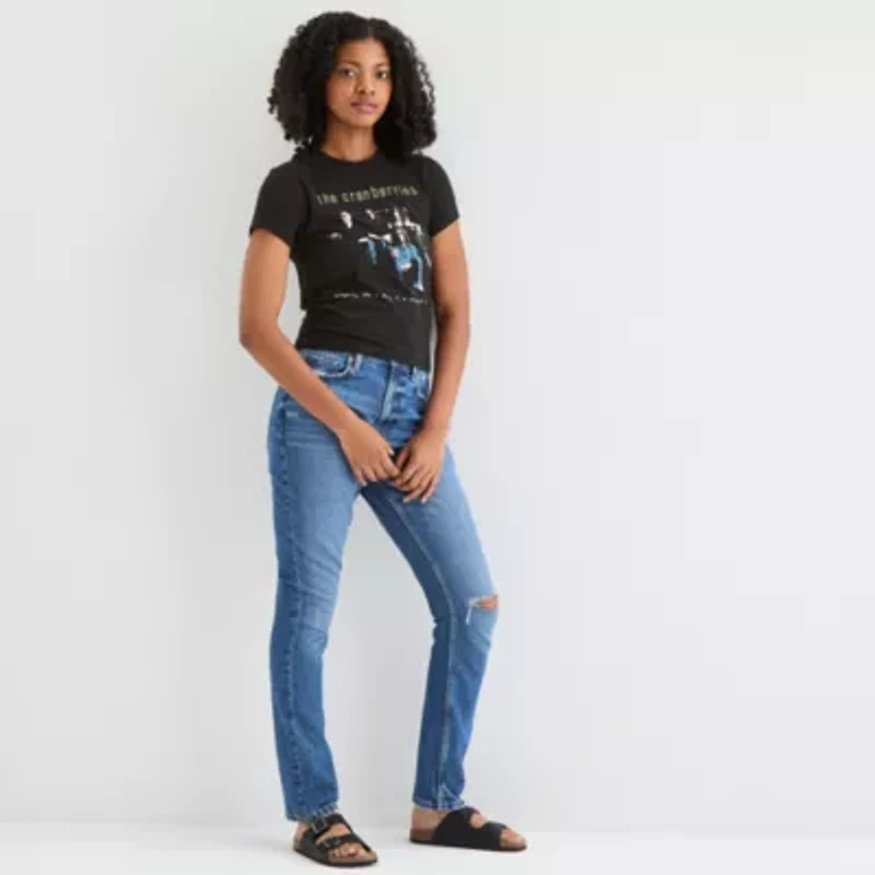 New World The Cranberries Baby Tee Womens Crew Neck Short Sleeve Juniors Graphic T-Shirt