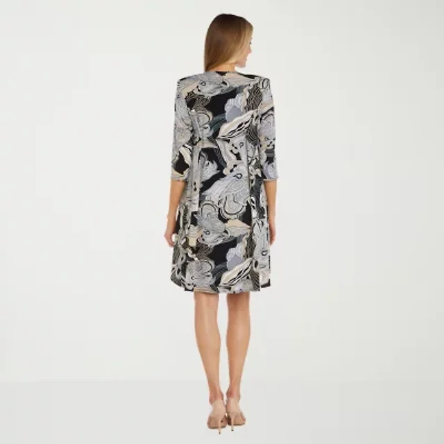 Connected Apparel Womens Paisley Jacket Dress Brazos Mall