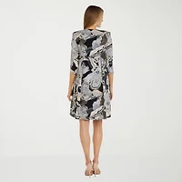 R & M Richards Womens Paisley Jacket Dress With Removable Necklace
