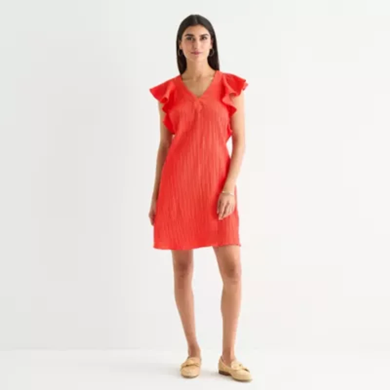 52seven Womens Short Sleeve Shift Dress
