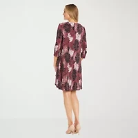 R & M Richards Womens Floral Jacket Dress With Removable Necklace Petite