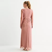 Brianna Milay Womens Long Sleeve Evening Gown