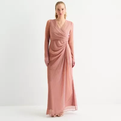 Brianna Milay Womens Long Sleeve Evening Gown