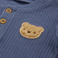 Huggies Baby Boys Crew Neck Long Sleeve Rib Knit 2-pc. Bodysuit