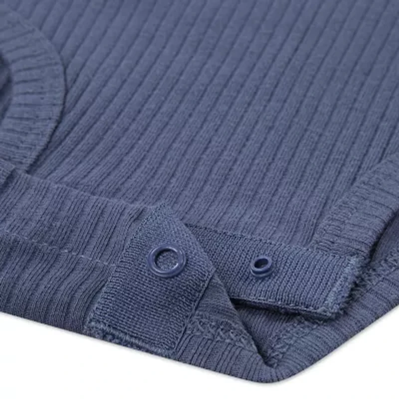 Huggies Baby Boys Crew Neck Long Sleeve Rib Knit 2-pc. Bodysuit