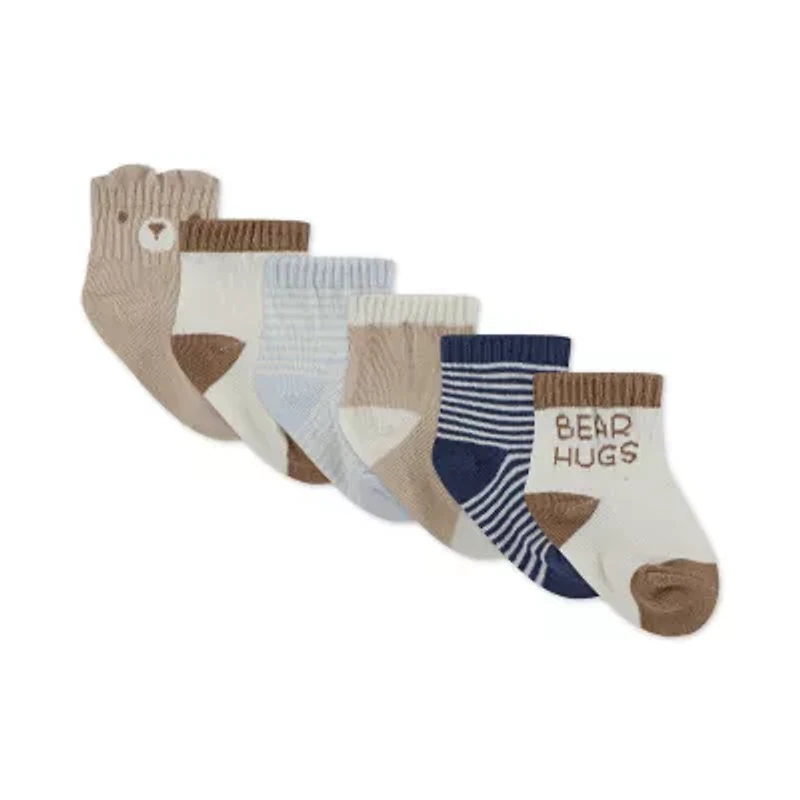Huggies Baby Boys Multi-Pack 6 Pair Quarter Ankle Socks