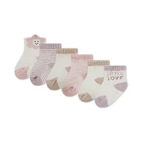 Huggies Baby Girls Multi-Pack 6 Pair Quarter Ankle Socks