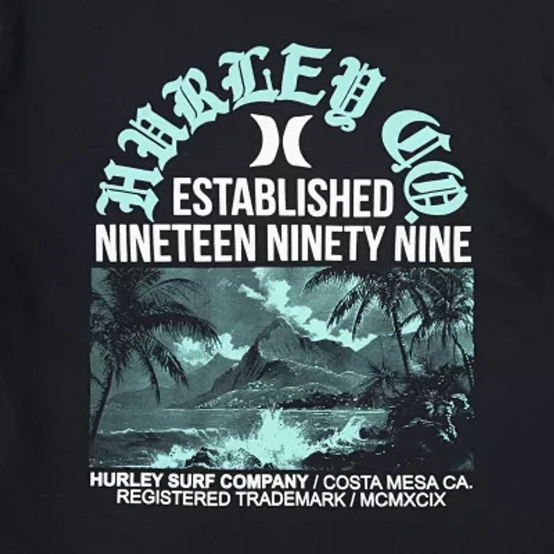 Hurley Big Kid Boys Crew Neck Long Sleeve Regular Fit Graphic T-Shirt