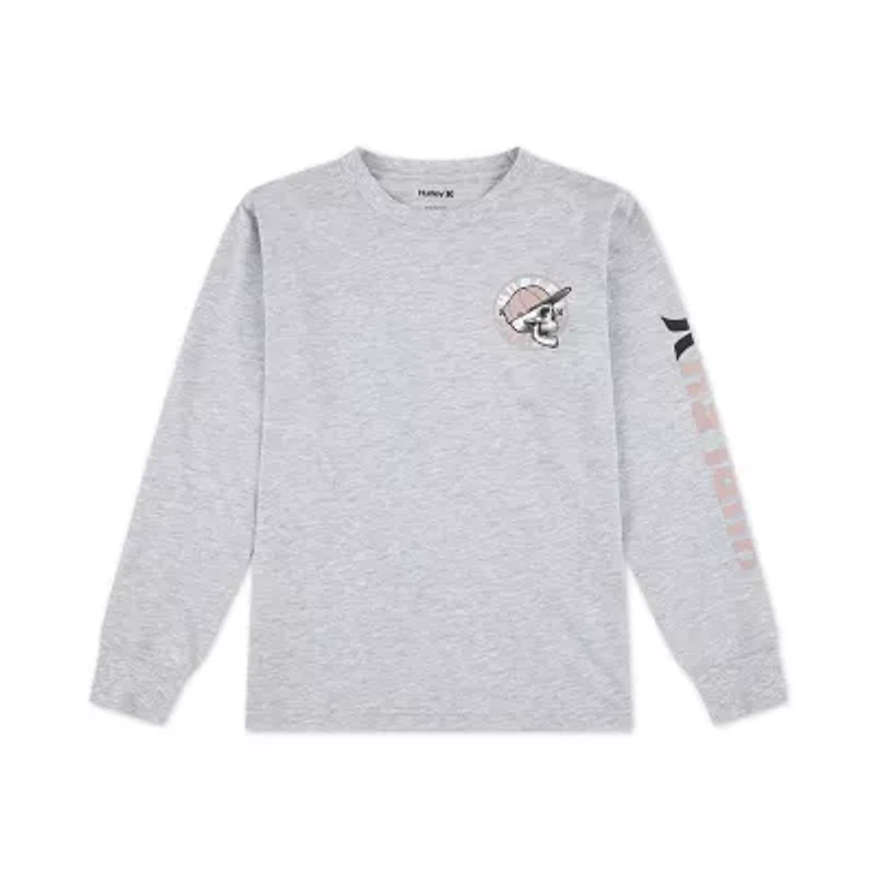 Hurley Big Kid Boys Crew Neck Long Sleeve Regular Fit Graphic T-Shirt