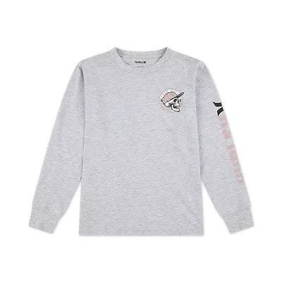 Hurley Big Kid Boys Crew Neck Long Sleeve Regular Fit Graphic T-Shirt