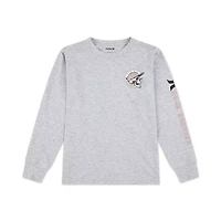 Hurley Big Kid Boys Crew Neck Long Sleeve Regular Fit Graphic T-Shirt