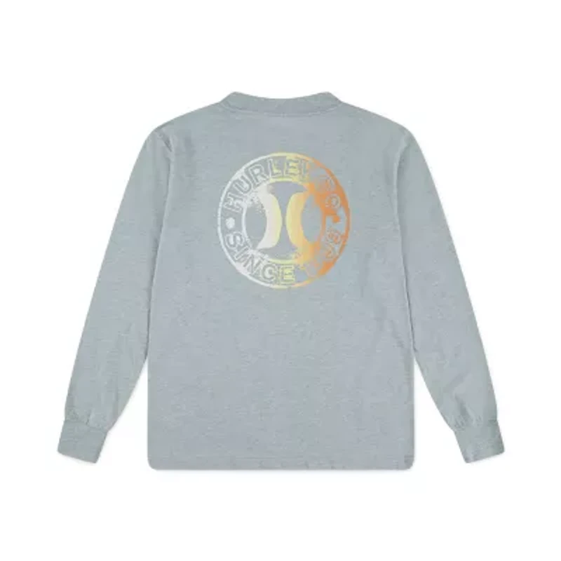 Hurley Big Kid Boys Crew Neck Long Sleeve Regular Fit Graphic T-Shirt
