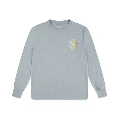 Hurley Big Kid Boys Crew Neck Long Sleeve Regular Fit Graphic T-Shirt