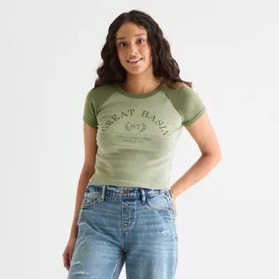 Arizona Adaptive Womens Easy-on + Easy-off Crew Neck Short Sleeve Juniors Graphic T-Shirt