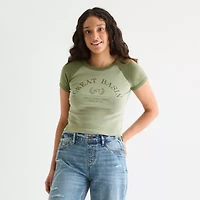 Arizona Adaptive Womens Easy-on + Easy-off Crew Neck Short Sleeve Juniors Graphic T-Shirt
