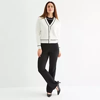 Liz Claiborne Womens V Neck Long Sleeve Button Cardigan