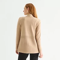 Liz Claiborne Womens Long Sleeve Open Front Cardigan
