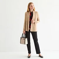 Liz Claiborne Womens Long Sleeve Open Front Cardigan