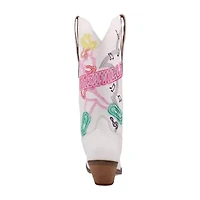Dingo Womens Nashville Nights Leather Stacked Heel Cowboy Boots