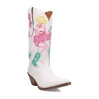 Dingo Womens Nashville Nights Leather Stacked Heel Cowboy Boots