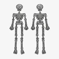 Bijoux Bar Black Skeleton Womens Drop Earrings