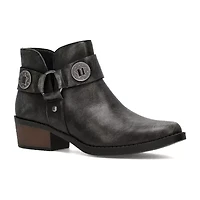 Frye and Co. Womens Helia Stacked Heel Booties