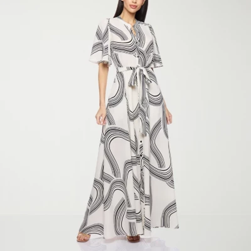 Premier Amour Womens Short Sleeve Maxi Dress