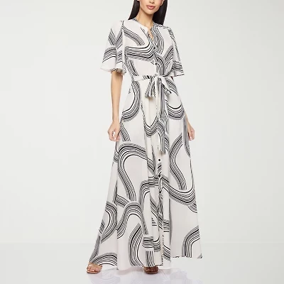 Premier Amour Womens Short Sleeve Maxi Dress