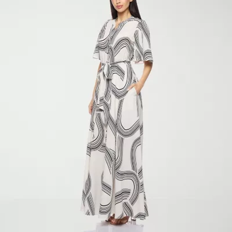 Premier Amour Womens Short Sleeve Maxi Dress