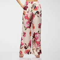 Premier Amour Floral Womens Straight Mid Rise Loose Fit Pull-On Pant