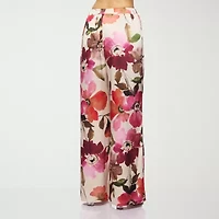 Premier Amour Floral Womens Straight Mid Rise Loose Fit Pull-On Pant