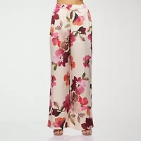 Premier Amour Floral Womens Straight Mid Rise Loose Fit Pull-On Pant