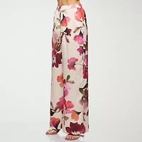Premier Amour Floral Womens Straight Mid Rise Loose Fit Pull-On Pant