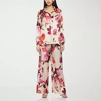 Premier Amour Floral Womens Straight Mid Rise Loose Fit Pull-On Pant