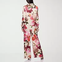 Premier Amour Floral Womens Straight Mid Rise Loose Fit Pull-On Pant