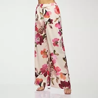 Premier Amour Floral Womens Straight Mid Rise Loose Fit Pull-On Pant