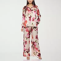 Premier Amour Floral Womens Straight Mid Rise Loose Fit Pull-On Pant
